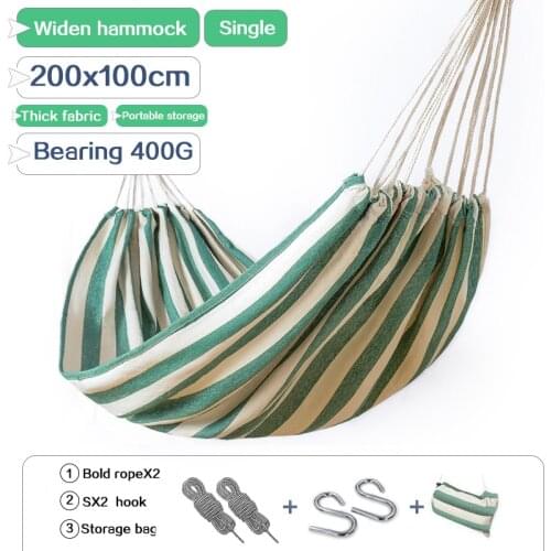 Hammock outdoor single widening swing student indoor bedroom dormitory thick canvas camping anti-rollover hanging