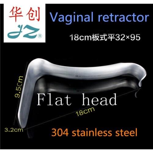 JZ Medical surgery instrument 304 stainless steel vaginal retractor Obstetrics and Gynecology retracter vaginal Test Flat head