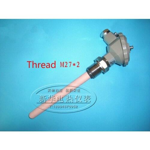 K thermocouple WRN-132 corundum tube ceramic tube thermocouple 1300 degree thread M27*2 diameter 16mm