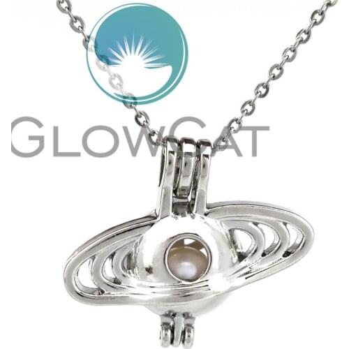 K752 Planet Universe Beads Cage Locket Pendant Necklaces Making Perfume Essential Oil Diffuser Locket Kid Gift Jewelry