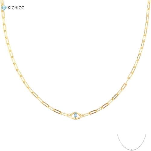KIKICHICC 925 Sterling Silver Gold Horoscope Chain Lucky Eye Blue Zircon Fine Jewelry Luxury Wedding Jewelry Dropshipping