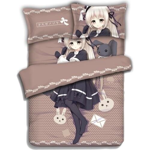 New Anime Cartoon Yosuganosora sora Quilt Cover Soft Printed Bedding Set With Pillow Cases Bed Sheet Duvet Cover Set