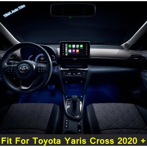 Steering Wheel Button Frame / Side Air Conditioning AC Outlet Vent Cover Trims Interior Fit For Toyota Yaris Cross 2020 2021