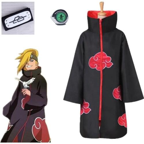 Akatsuki Deidara Uchiha Tobi Obito Akatsuki Cosplay Costume Cloak Mask Halloween Man Woman Cosplay Costume Accessories