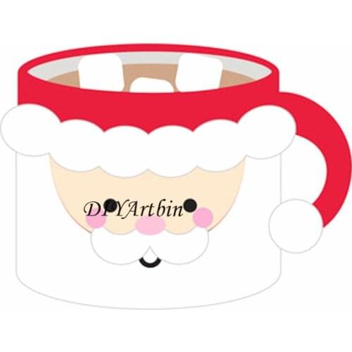 Santa Claus Teacup Metal Cutting Dies For Card Making Die Cuts For Paper Crafting Scrapbooklayout