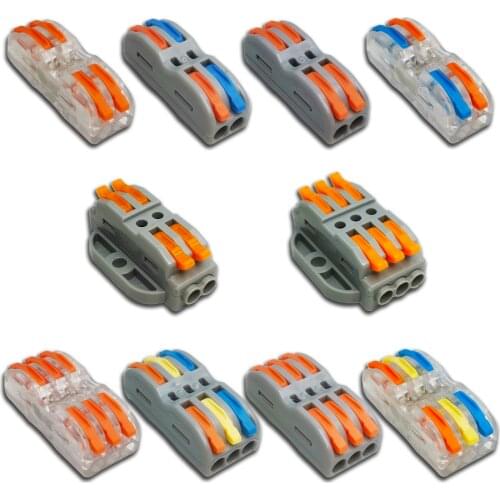 Mini Fast Wire Cable Connectors Universal Compact Conductor Spring Splicing Wiring Connector Push-in Terminal Block SPL/KV-2/3