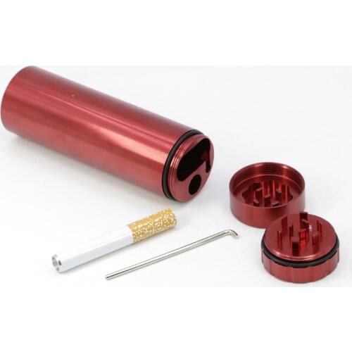 Multifunction Aluminum Alloy Dia 30MM Herb Grinder Dugout Pipe Storage Smoking Pipe Accessories