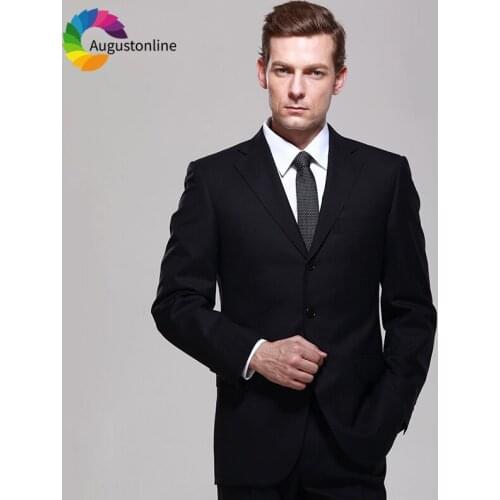 Black Men Suits Business Smart Casual Blazer Tailored Made Slim Fit Formal Tuxedos Best Man Prom 2018 Terno Masculino 2 Pieces