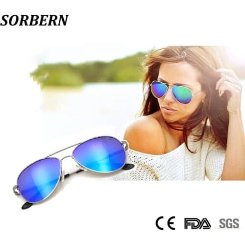 SORBERN 2019 Alloy Metal Women Sunglasses Men Pilot Polarized Driving Sun Glasses Outdoor Goggles Stylish Mirror Coating Lens