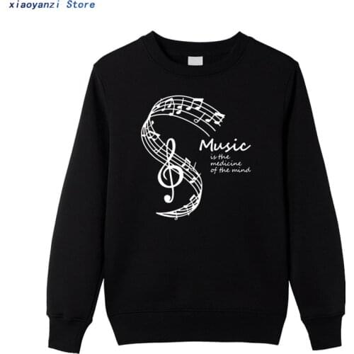 Men sweatshirts unisex Music Is The Medicine Of The Mind Print pullovers Casual Cotton hoodies Camiseta Femme sweatshirt Dames