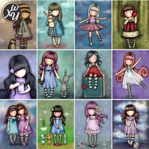 Diamond Painting Kits for Adults Cartoon Girl Rhinestones Embroidery Round Square Cross Stitch Drill Mosaic Art for Family Decor