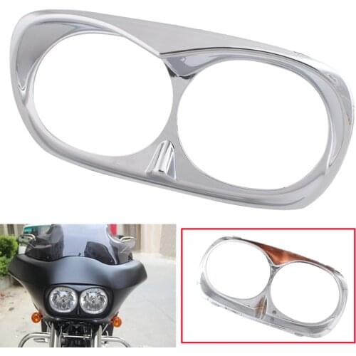 Motorcycle Chrome Headlight Bezel Scowl Outer Fairing Cover Fits for Harley Davidson Road Glide 1998-2013