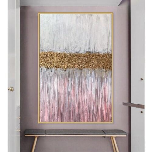 100% Hand Painted Wall Art Wall Pictures Vertical Oil Paintings Nordic Modern Living Room Porch Abstract Landscape Decoration