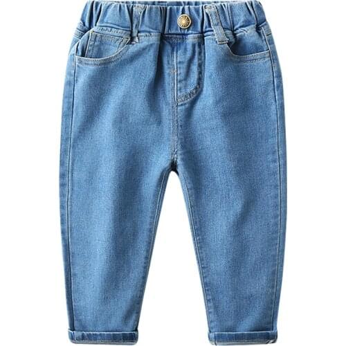 Solid Color Boys Denim Pants Kids Jeans Girls Trousers Quality Cotton Childrens Clothes Outwear