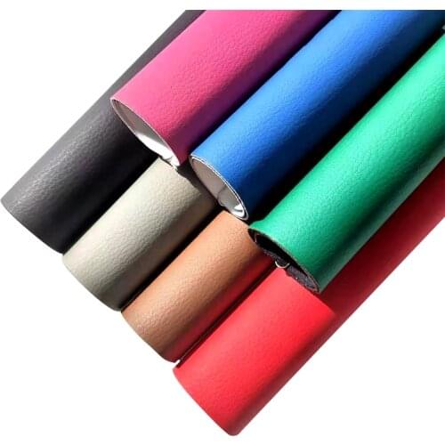 Litchi Grain Solid Color Vegan PU Vinyl Faux Leather Fabric Sheet for Making Shoe/Bag/Purse/Cover/Belt/Hair Bow/Craft