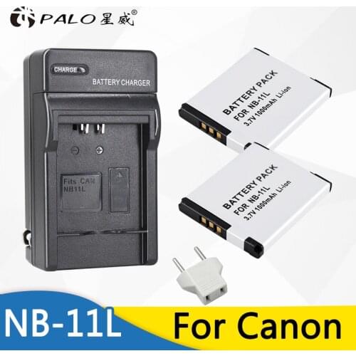 Palo 2Pcs 1000mAh NB-11L NB 11L NB11L Camera Battery + Charger For Canon A2600 A3500 A4000IS IXUS 125 132 140 240 245 265 155 HS