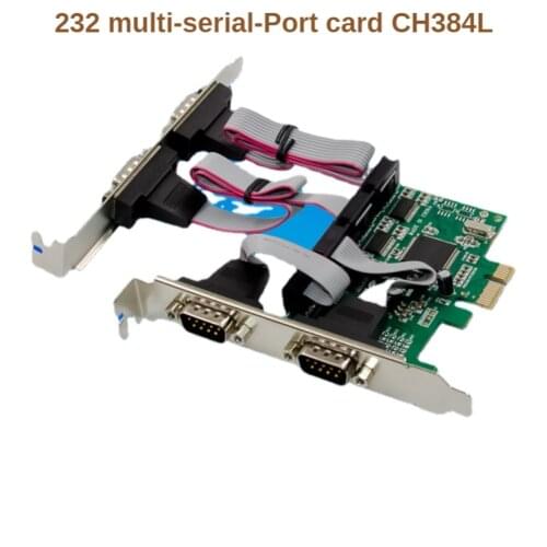 PCI-E X1 CH384L 4S DB9 RS232 Serial Port Native Industrial COM1 Serial Port Expansion Card, Independent 4 Serial Ports