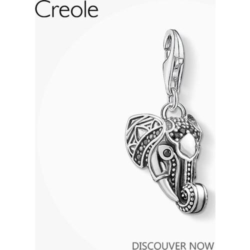 Symbol of Wisdom Elephant Charm Pendant,2019 Winter Fashion Brand New Trendy Jewelry Real 925 Sterling Silver Gift for Women Men