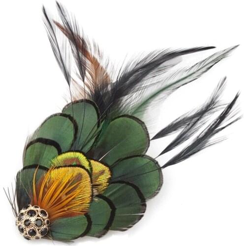 Handmade Luxury Crystal Diy Feather Pin Wedding Jewelry Clothing Corsage Designer Brooch For Women Accessories Gift Dinner Party