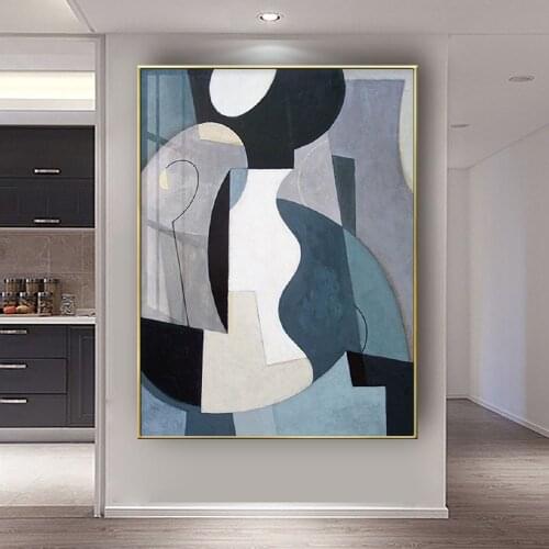 Hand painted oil painting on canvas modern abstract wall art colorful lines landscape canvas picture for living room artwork