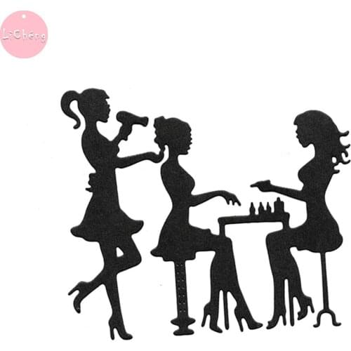 Sisters Salon Metal Cutting Dies Scrapbooking Embossing Folders for Card Making Craft Stencil Stamps and Slimline Dies