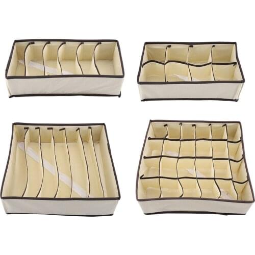 Foldable Underwear Organizer Drawer Tie Socks Clothes Storage Box Container Wardrobe Closet Organizer Bra Dividers Case