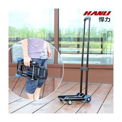 Defensive mini luggage cart folding portable shopping cart drawbar carts hand pull to buy a car with travel