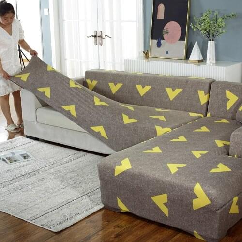 Magic Sofa Cover Waterproof Geometric Couch Cover Elastic Sofa Cover for Living Room Pets Corner L Shaped Home Sofa Slipcover