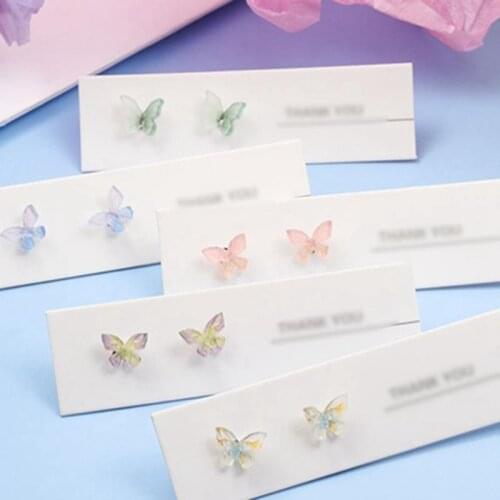 Simple Colorful Fairy Stereo Butterfly Stud Earrings For Women Mini Cute Hypoallergenic Butterflies Earring Party Jewerly