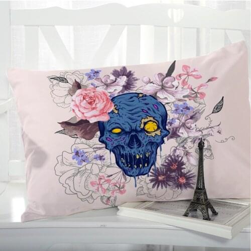1pc Pillow cover Pillow case Luxury Bedding Pillowcase Pillowcovers decorative 50x70 Customizable size 3D Print Skull pink