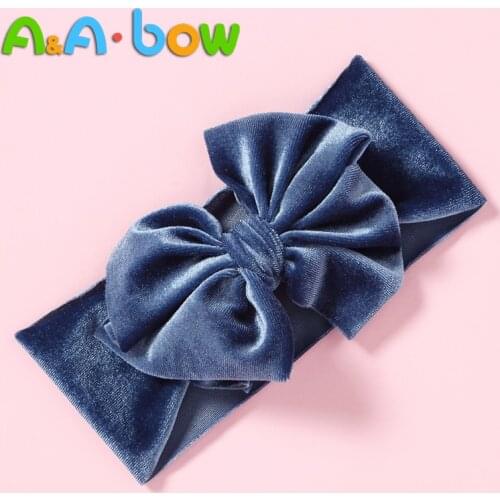 1pc Solid Bow Baby Girl Headbands Soft Nylon Newborn Turban Children Baby Head Wraps Bow Headbands New Baby Turban Drop Shipping