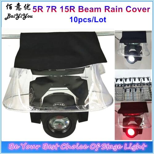 10x Moving Head Cloth Rain Cover Add Crystal Plastic Rain Snow Coat For Beam200/230/330 Beam Outdoor Performance No Affect Light