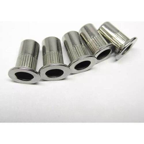 Freeshipping 12 Pieces in 1 Pack M3 M4 M5 M6 M8 M10 Stainless Steel 304# Flat Head Threaded Rivet Insert Nutsert Cap Rivet Nut