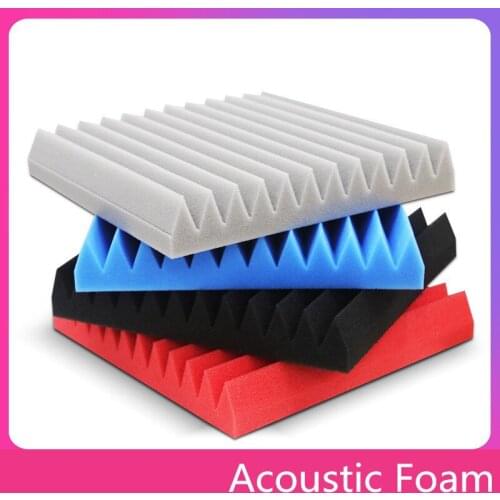 12 pcs/lot Acoustic Foam Triangular groove Panel sound insulation cotton stop Absorption Sponge Studio KTV Soundproof drop ship