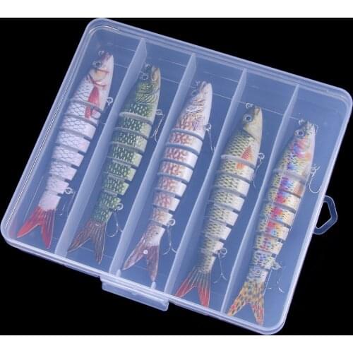 3/5pcs 13.6cm 18.7g Sinking Wobblers Fishing Lures Set 8 Segments Crankbait Hard Artificial Bait box Kit Swimbait Pike Lure