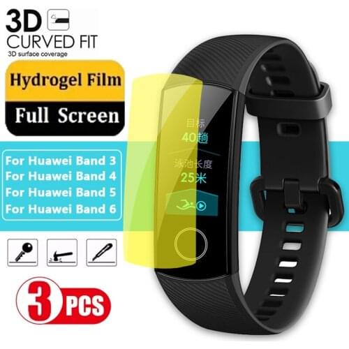 3Pcs/Pack 3D Soft Hydrogel Protective Film For Huawei Honor Band 6 5 Full Screen Protector For Huawei Honor Band 4 3 Accessories