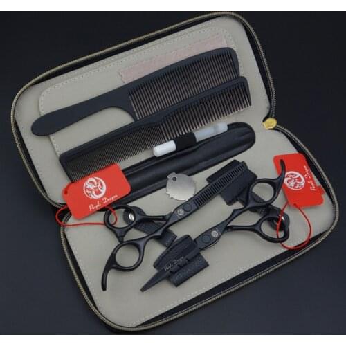5.5 in. Professional Hair Scissors Set,Black Straight & Thinning Scissors Set High Quality For Barbers