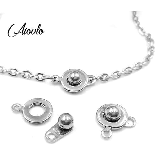 5pcs/lot stainless steel Round button Bracelet Connectors for DIY Necklace Bracelet Jewelry Making Handmade Accessories