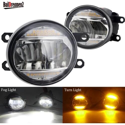 2 In 1 Car LED Fog Light + Turn Signal Lamp 30W 3000LM For Toyota 4 Runner RAV4 Land Cruiser Prado Highlander Yaris Prius Aygo