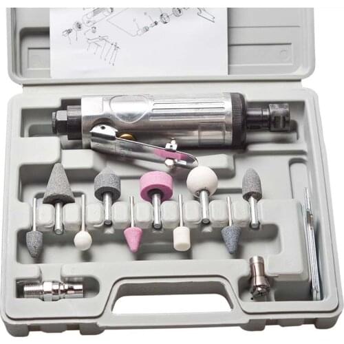 16Pcs/Set 1/4 Inch Car Air Compressor 90psi Grinder Machine Tirel Rotary Stone Tool Kit High-speed Polishing Pneumatic Tools