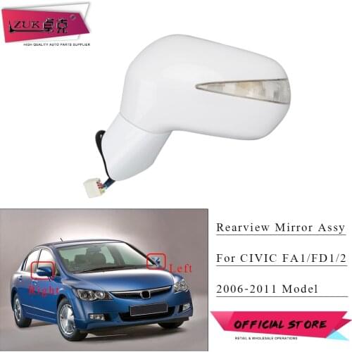 ZUK Left Right Exterior Rearview Side Mirror Assy For CIVIC 2006-2011 FA1 FD1 FD2 5-PINS With LED 7-PINS With Electric Folding