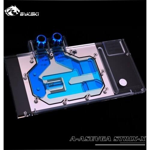 BYKSKI Full Cover Graphics Card Block use for ASUS ROG STRIX VEGA 64 GAMING Copper Radiator