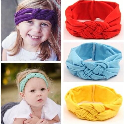 Children Girls Cross Knot Headbands Fashion Hair Accessories Baby Knitting Elastic Hairband Cotton Soft Headwear