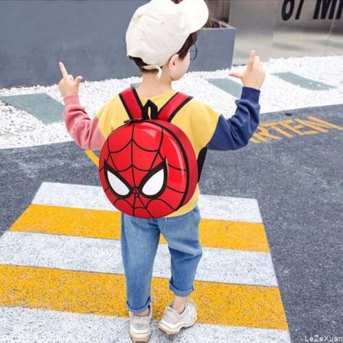 Disney childrens backpack 3D mochila escolar menino EVA Spiderman Schoolbag Hard Shell Backpack Cartoon Mini Kids Cute Bags