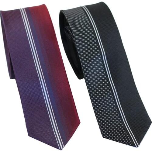 Coachella Ties Panel Plaids Contrast Stripes Necktie Microfiber Skinny Tie 6cm
