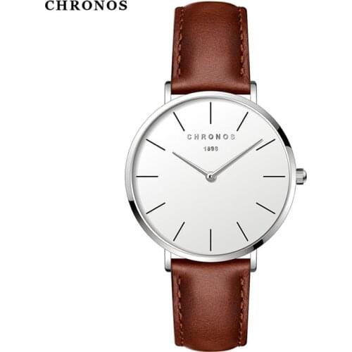 CHRONOS Frauen Uhr Leder Gurtel Einfache Hardlex Zifferblatt Mode Quarz Wasserdicht und Stobfest Luxus Damen Uhr CH3303