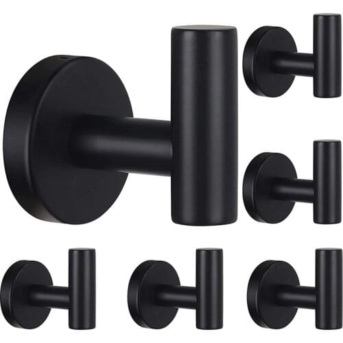 Towel Hooks Bathroom Hooks Wall Towel Hook Matte Black Coat Hooks, Towel Hanger Robe Hook Holder for Bathroom (Black)