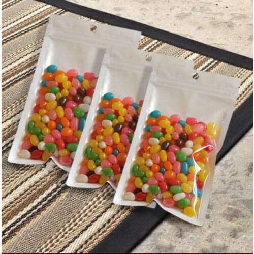 Small 8*13cm White / Clear Self Seal Zipper Plastic Retail Pack Packaging Bag, Ziplock Zip Lock Bag with hang hole