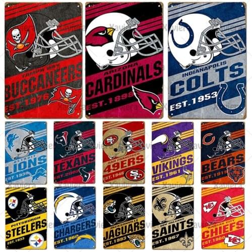 Mamatina Metal Tin Signs Vintage Dallas Cowboys American Football Team Design Plaque Home Wall Decor Poster Retro Wall Sticker