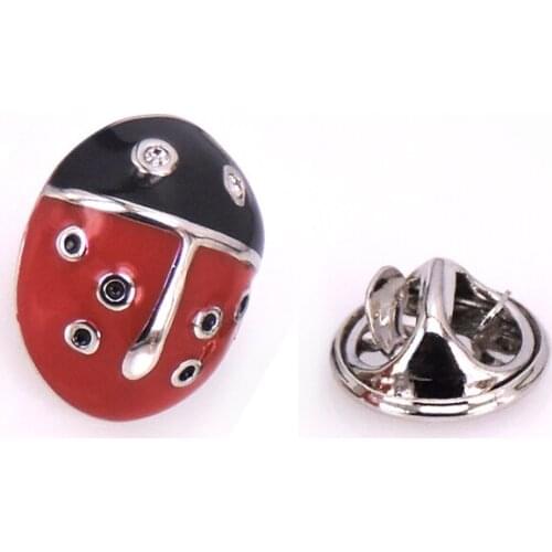 Mens Brooch Scarf Hat Accessories Red Beetle Clip Neckpin Badge Pin Woman Wedding Couple High Quality Jewelry Gifts